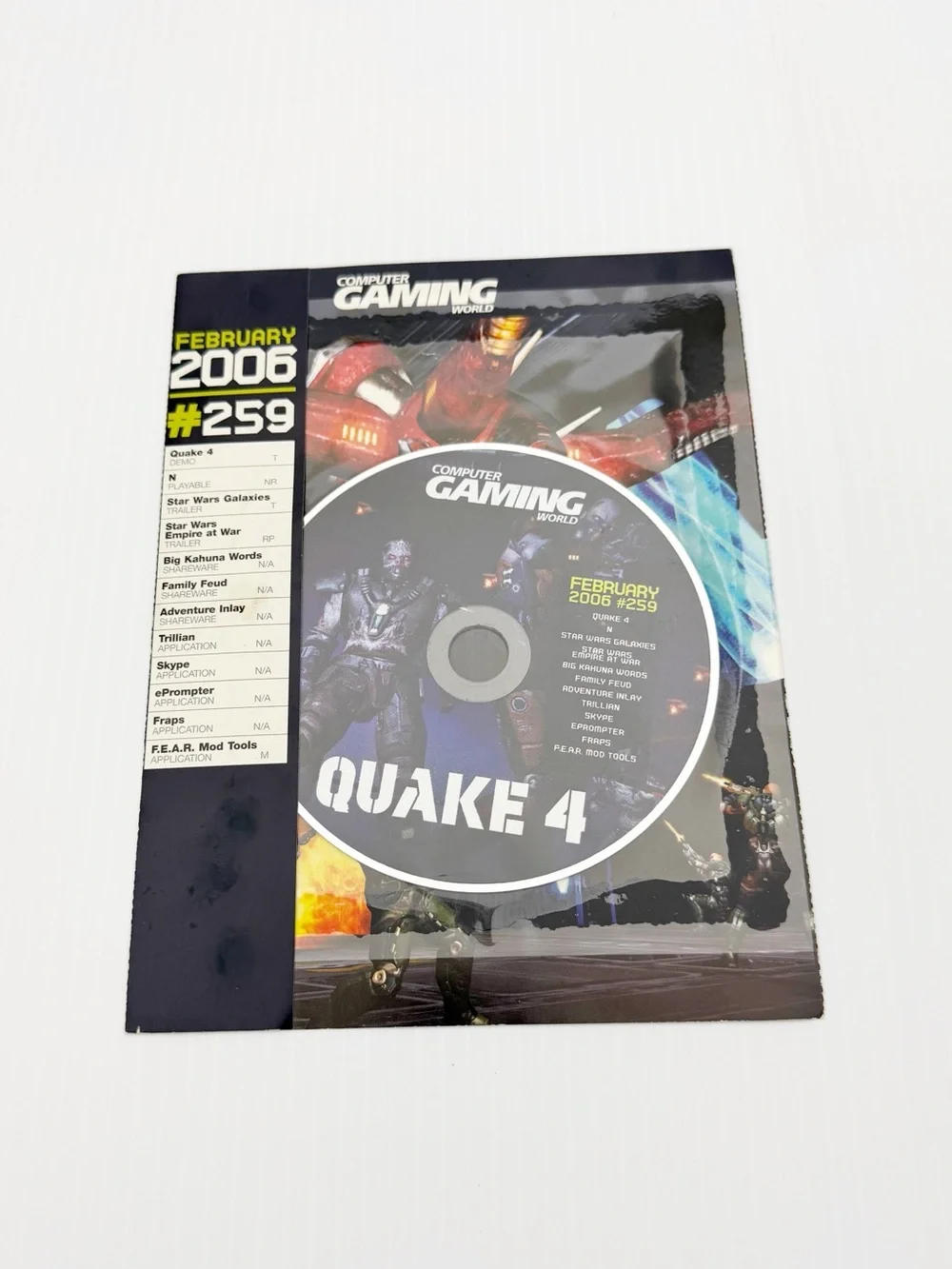 Computer Gaming World February 2006 Quake 4 PC Computer Video Game Demo Disc